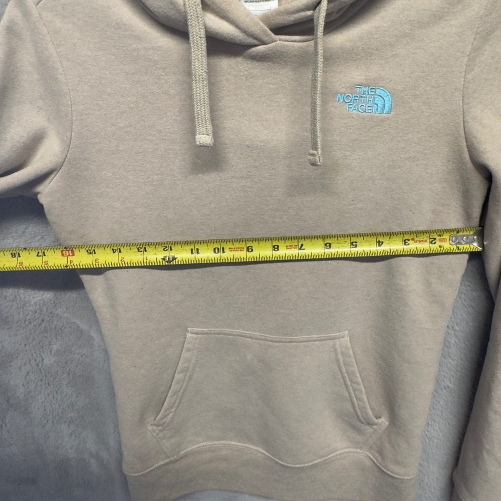 The North Face Hoodie Pullover Womens XS Tan Light Blue Gorpcore Outdoors - Picture 5 of 6